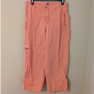 Dressbarn Orange Cargo Pants With Zipper Pockets